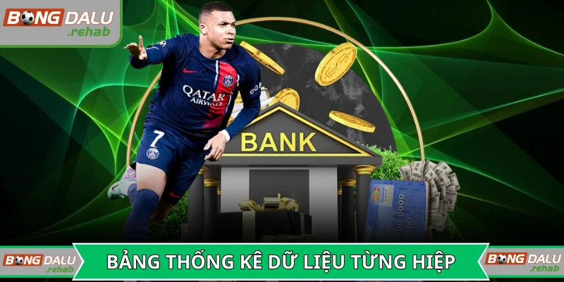 Bảng thống kê dữ liệu bóng đá chi tiết từng hiệp